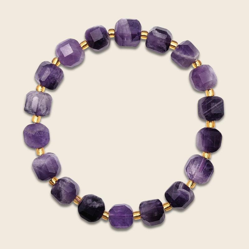 Dream Amethyst Tooth Cube Bracelet
